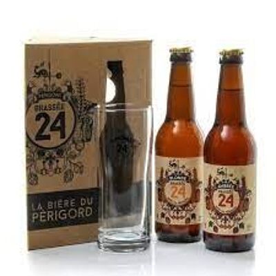 Caja de 2 Cervezas 33cl + 1 Vaso