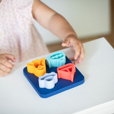 Jouets d'éveil en silicone - Puzzle les engins