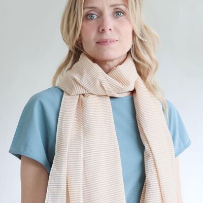 Sciarpa 100% cotone biologico / Righe sottili – miele