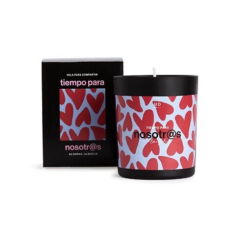 Vela UO aromatizada para regalar tiempo en pareja, Vela artesanal hecha en España, Aroma Almizcle, 350 gramos