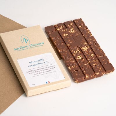 37% milk and caramelized puffed rice tablet