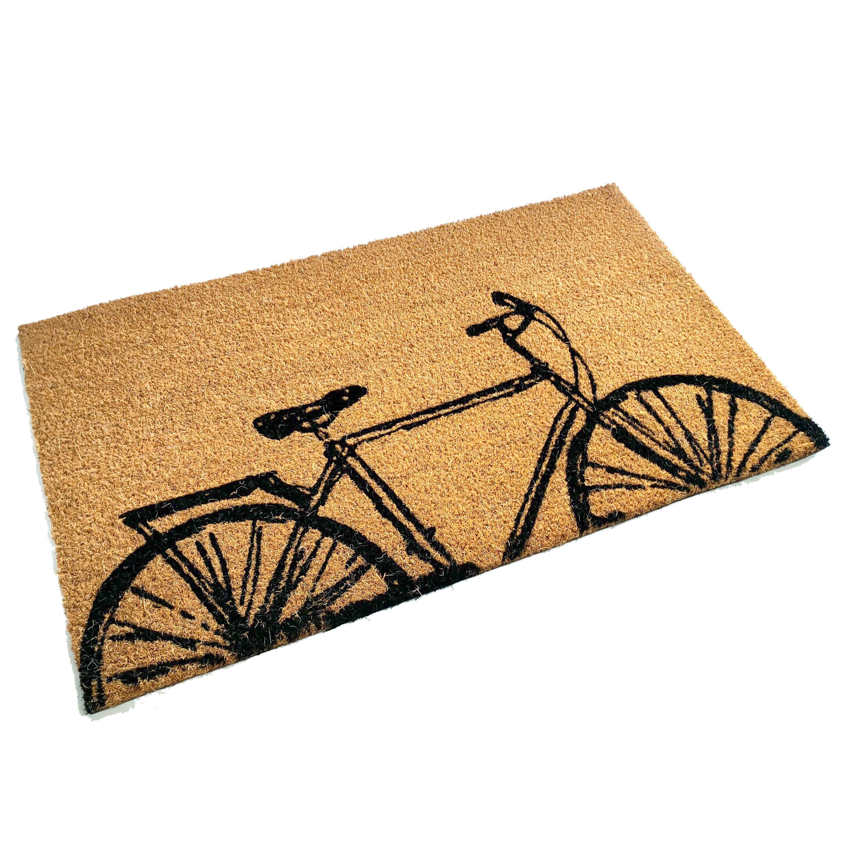 Pedala con stile con il nostro zerbino Vintage Bicycle Coir | 75 cm x 45 cm | Durevole, antiscivolo ed ecologico