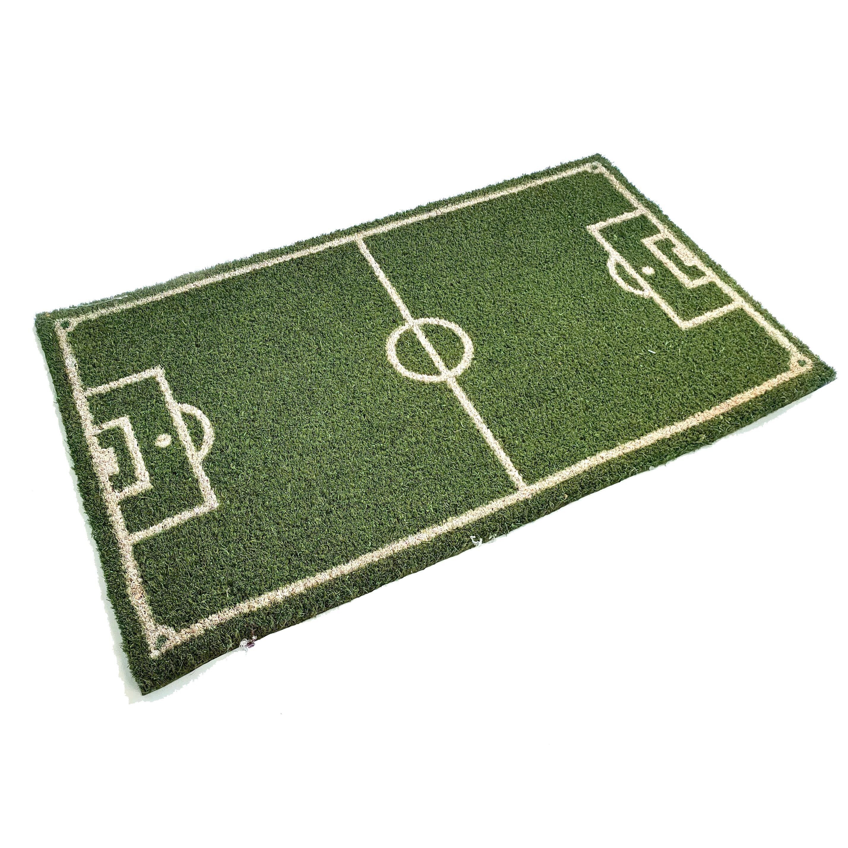 Zerbino da ingresso in fibra di cocco per campo da calcio verde | 75 cm x 45 cm | Resistente, antiscivolo ed ecologico.
