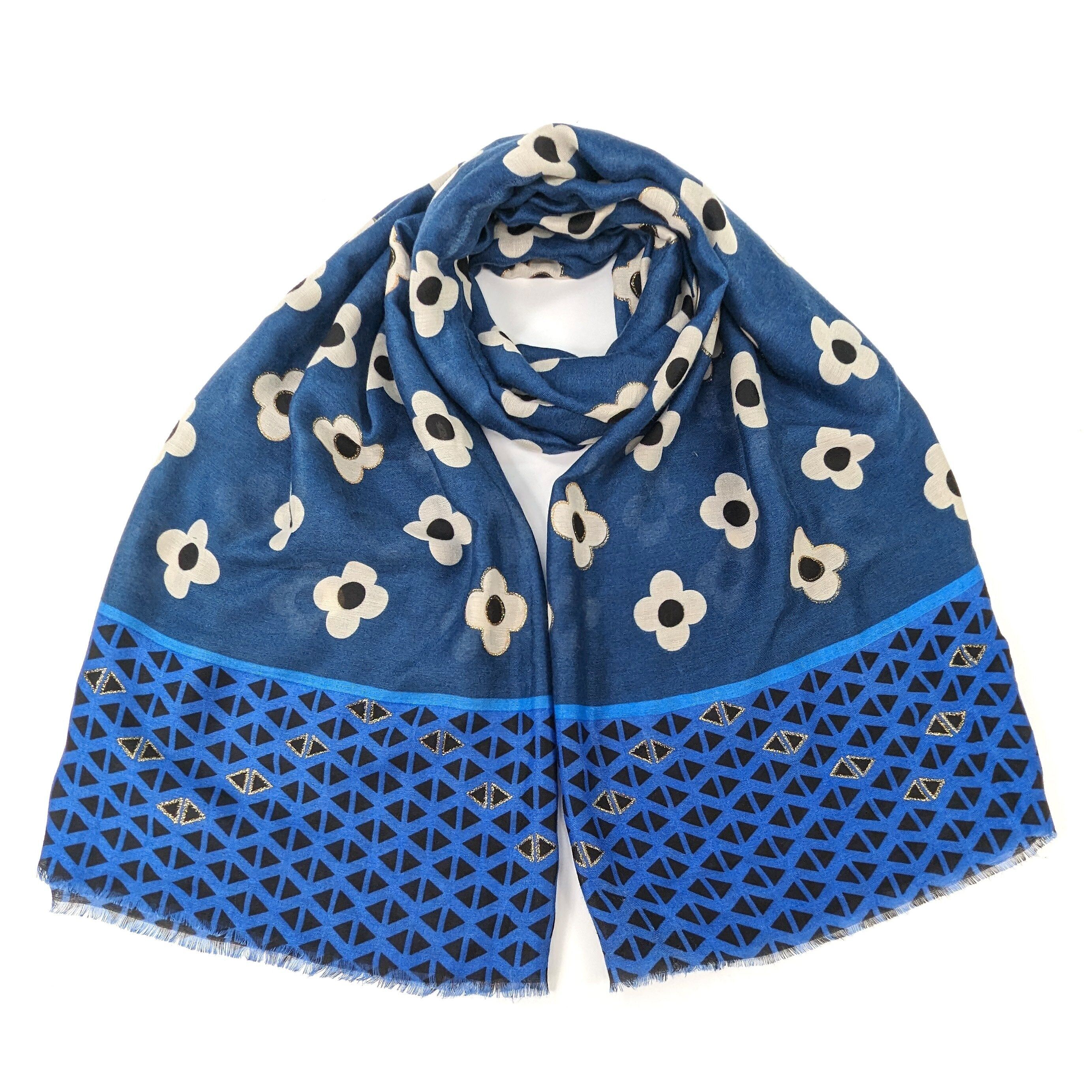 Sciarpa a fiori Chloris - Admiral Blue (50x180cm)