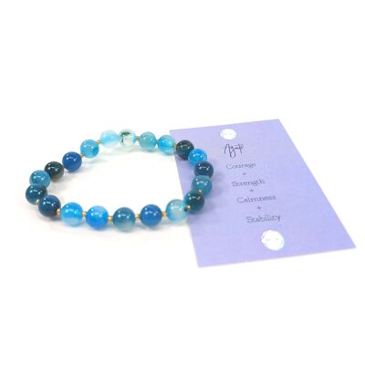 Pulsera de piedra de ágata azul