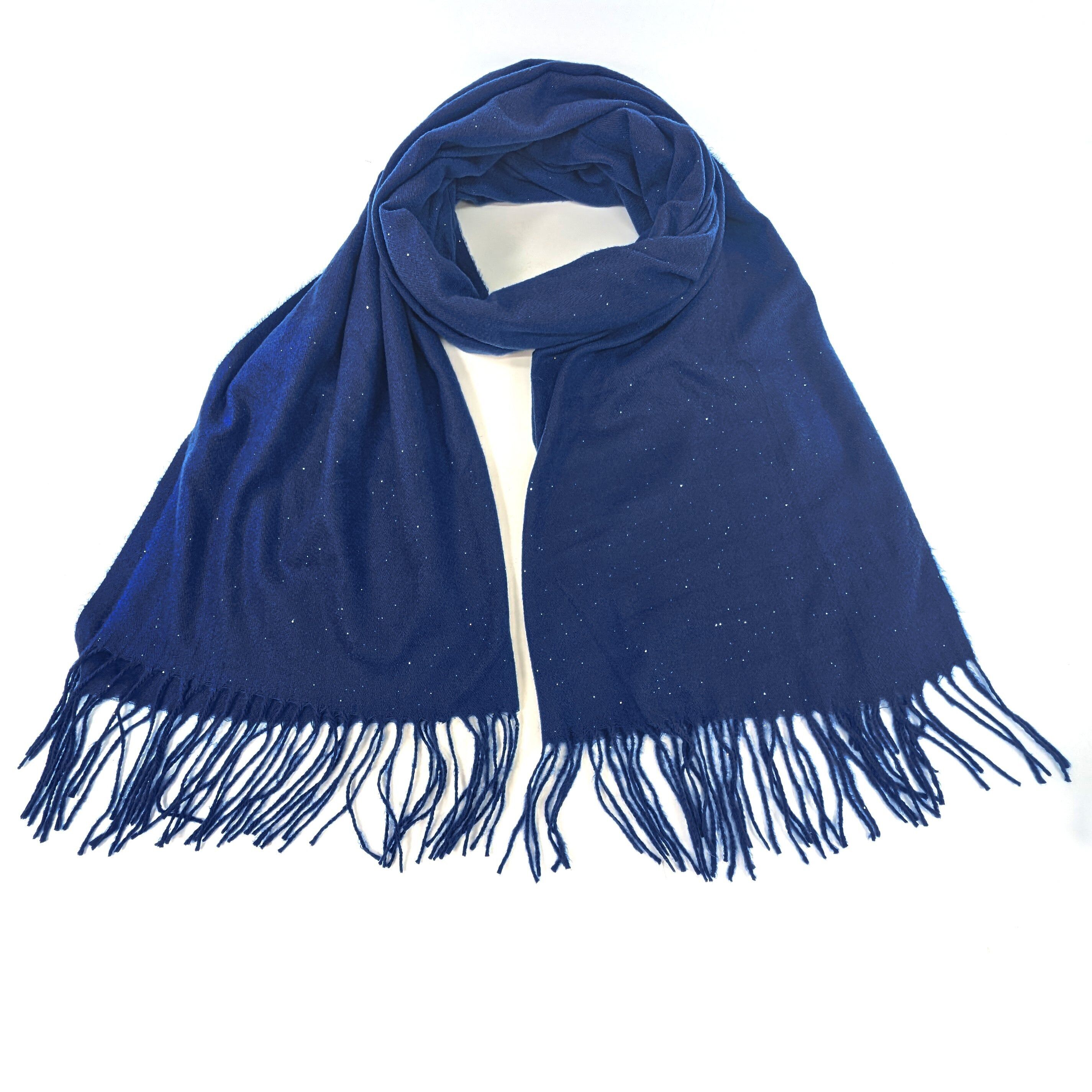Sciarpa pashmina Petra scintillante (70x180cm) - Blu navy