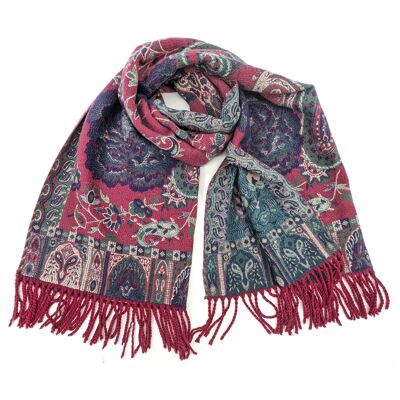 Pashmina estilo persa Avren (65 x 180 cm) - Granate
