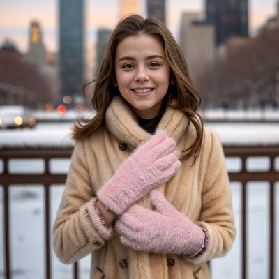 Guanti per bambini soffici (grandi) - Rosa