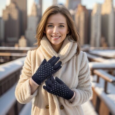 Guantes Tiny Hearts - Azul marino
