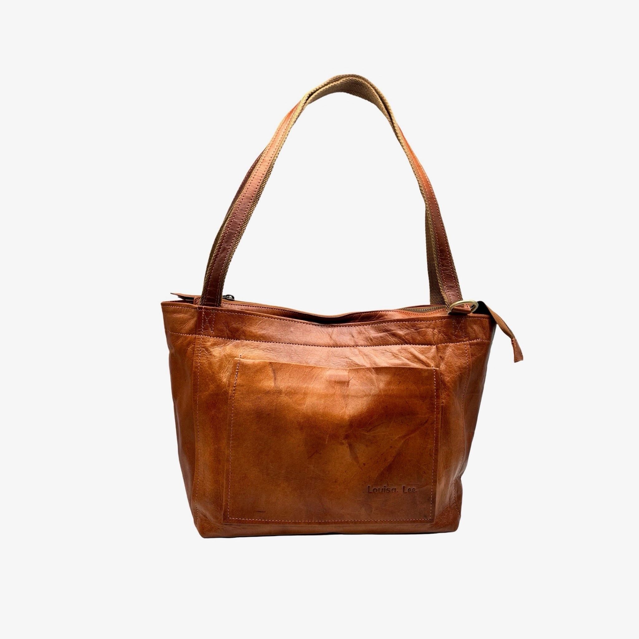 BORSA SHOPPING IN PELLE MEDIA TOTE NUOVA