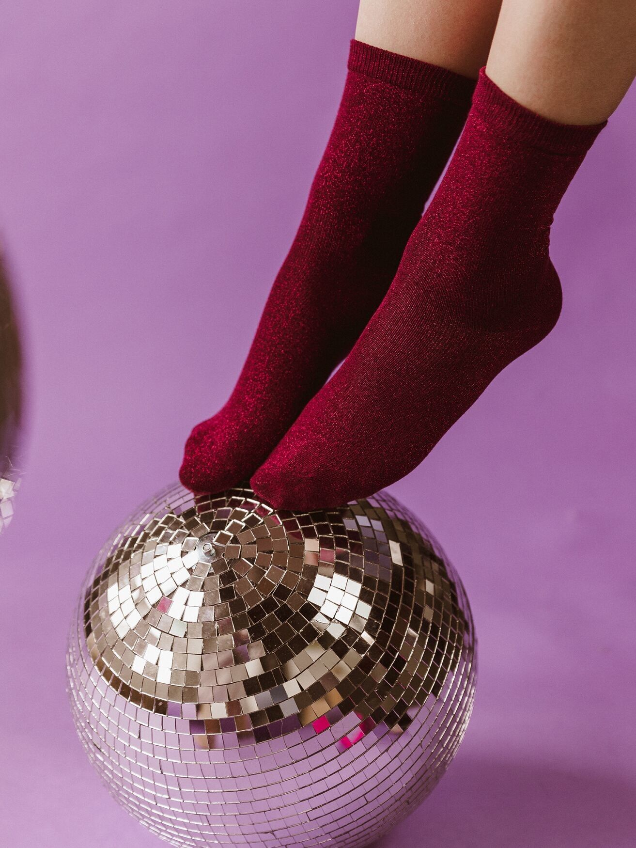 Socken Loeks Red Glitter - Bordeaux