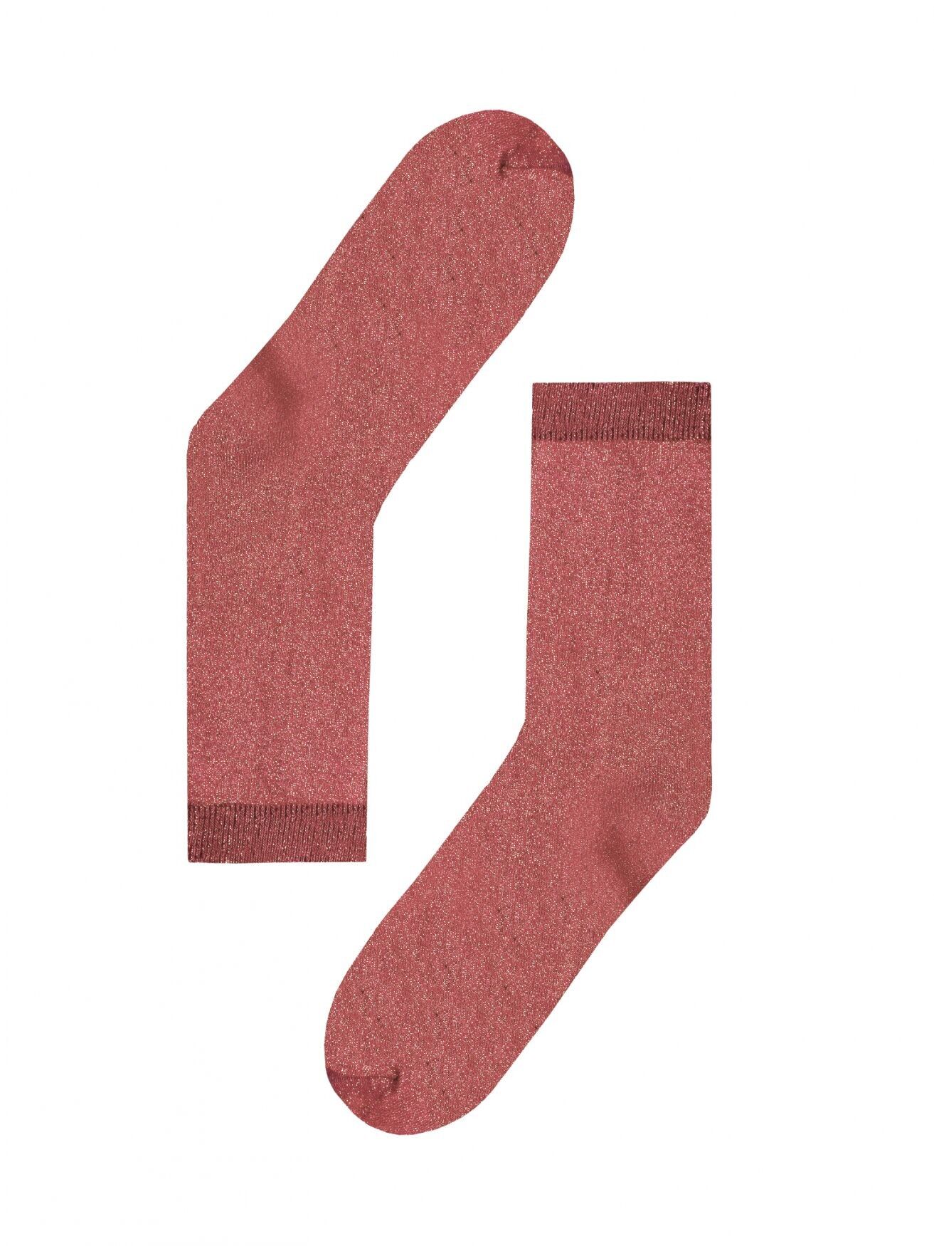 Socken Loeks Gold Glitter - Pfirsich