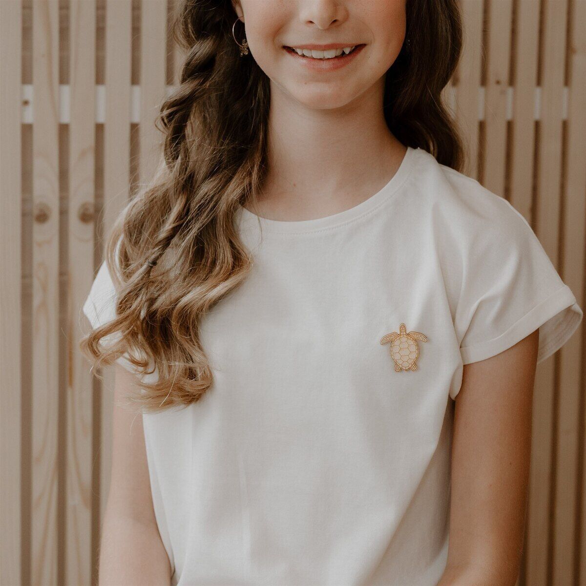 Spilla in legno - Tartaruga