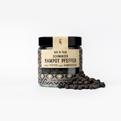 Poivre de Kampot noir entier bio pot 120 ml