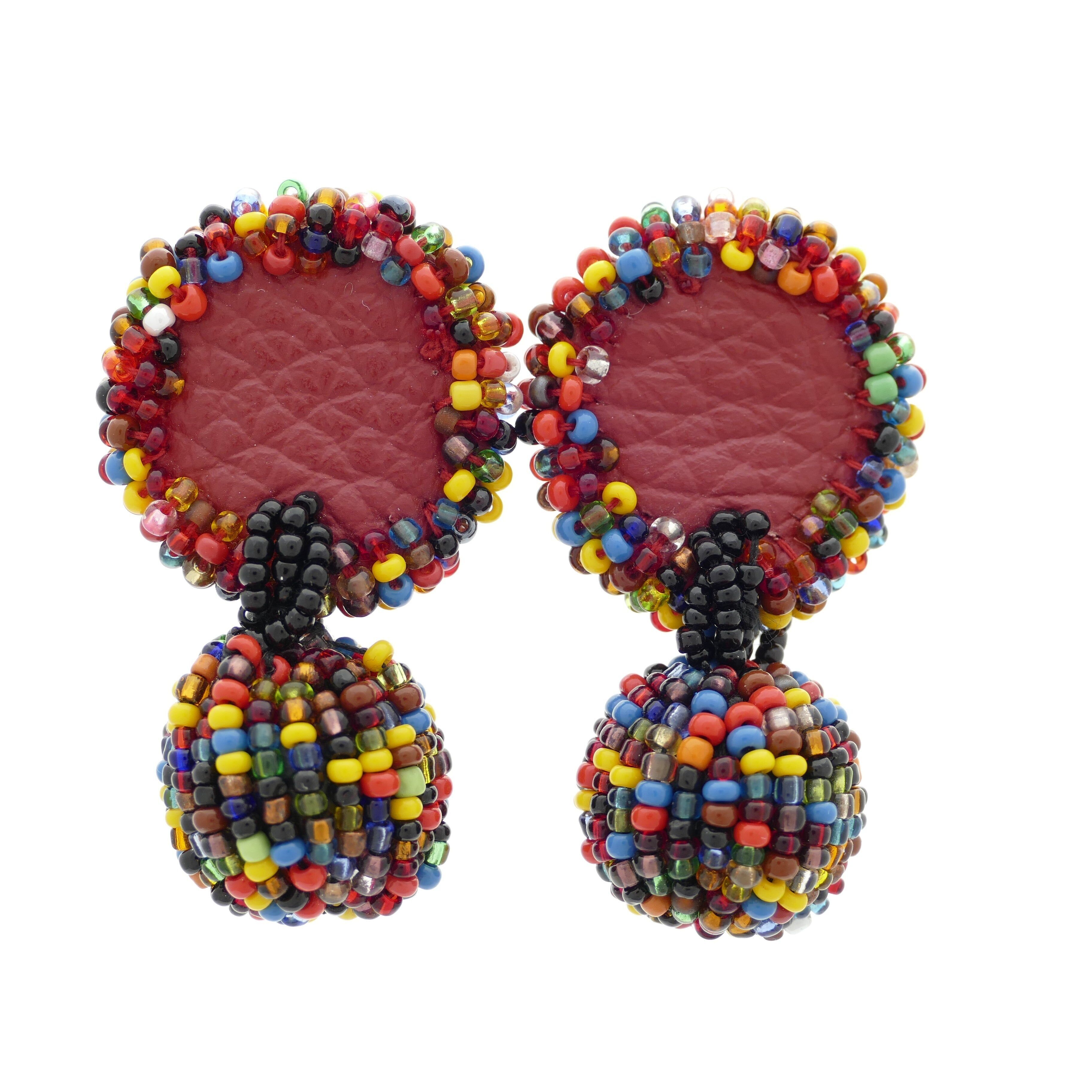 Orecchini Samara Clip Più Colore Rosso