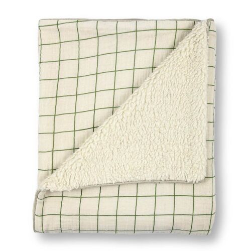 Couverture polaire bébé CARREAU VERT