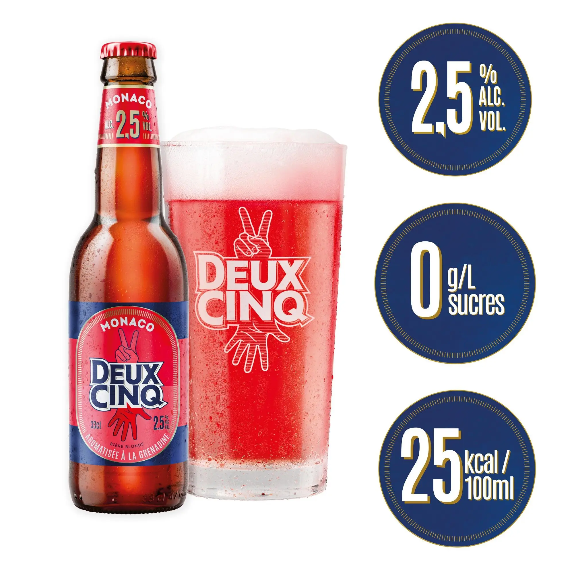 Achat Bière Fruits Rouge Légère - Deux Cinq - 2,5% - 0g/L Sucre en gros