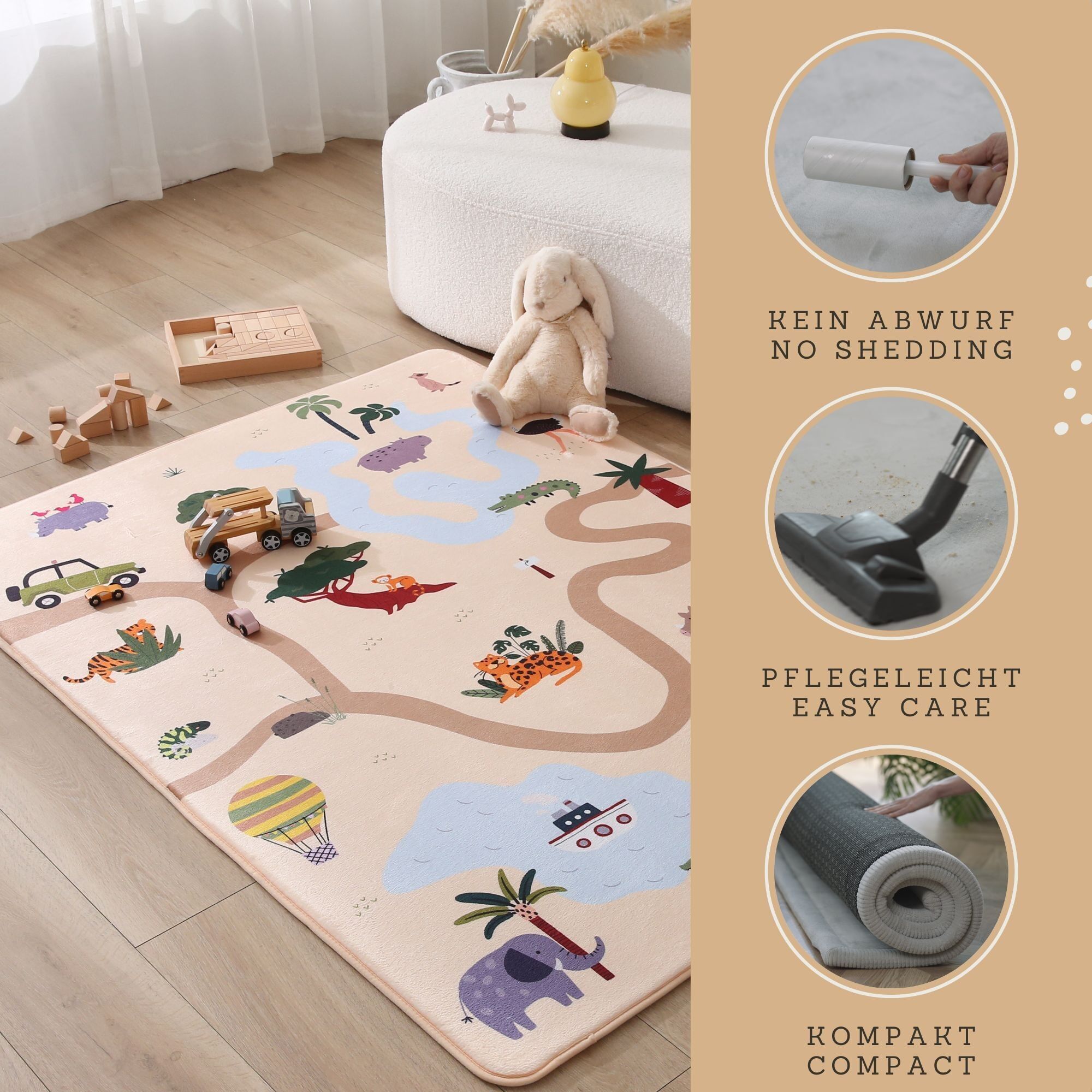 Hakuna Mat cloud-soft children's room carpet with memory foam