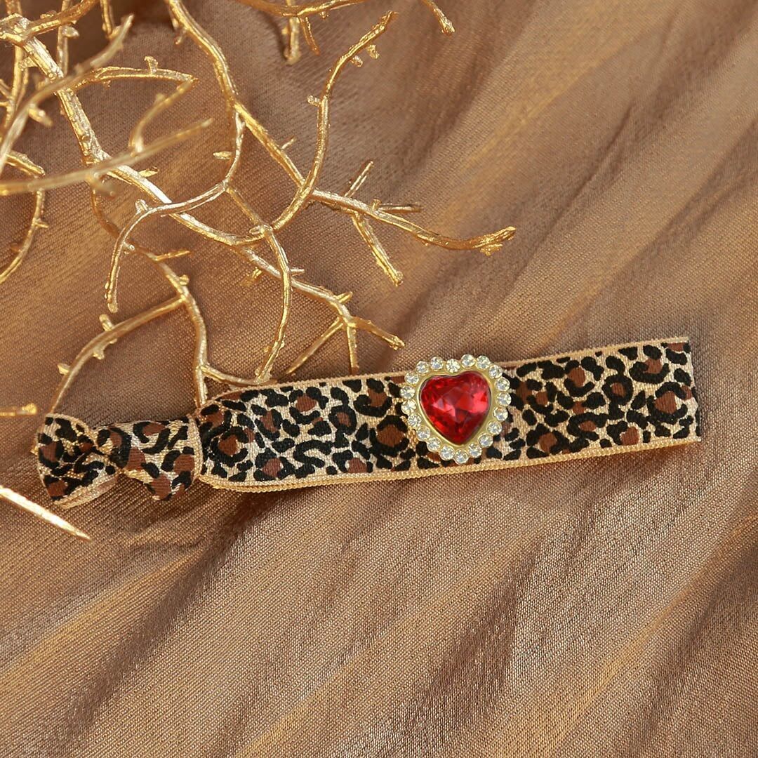 Bracciale leopardo strass rosso