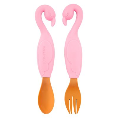 Flamingo Spoon & Fork Set%#