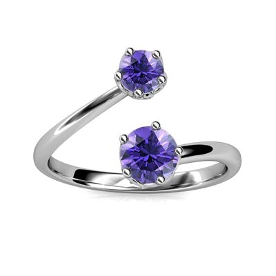 Bague Birth Stone - Argenté et Violet I MYC-Paris.com