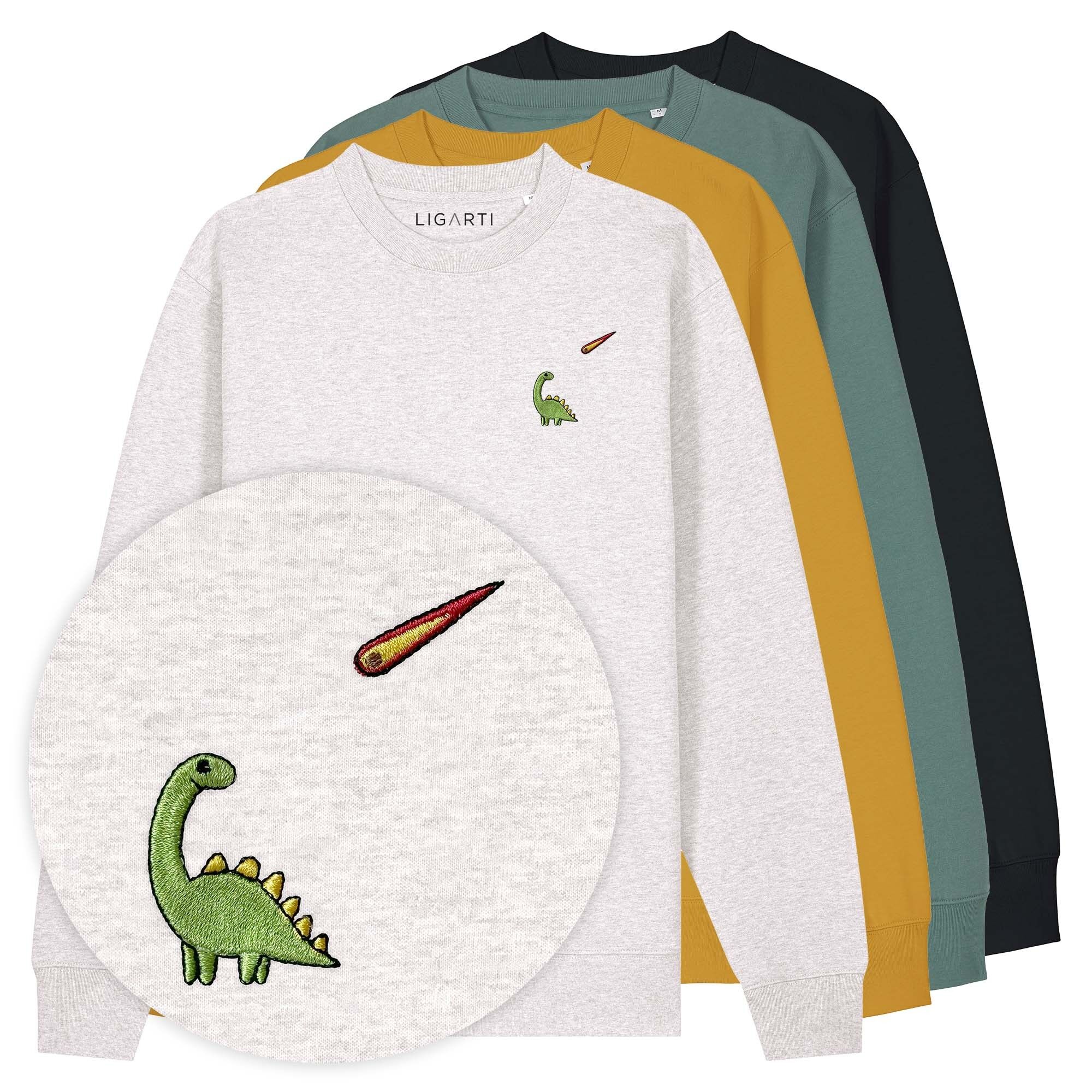 Bestickter Pullover – Charlie der Dino