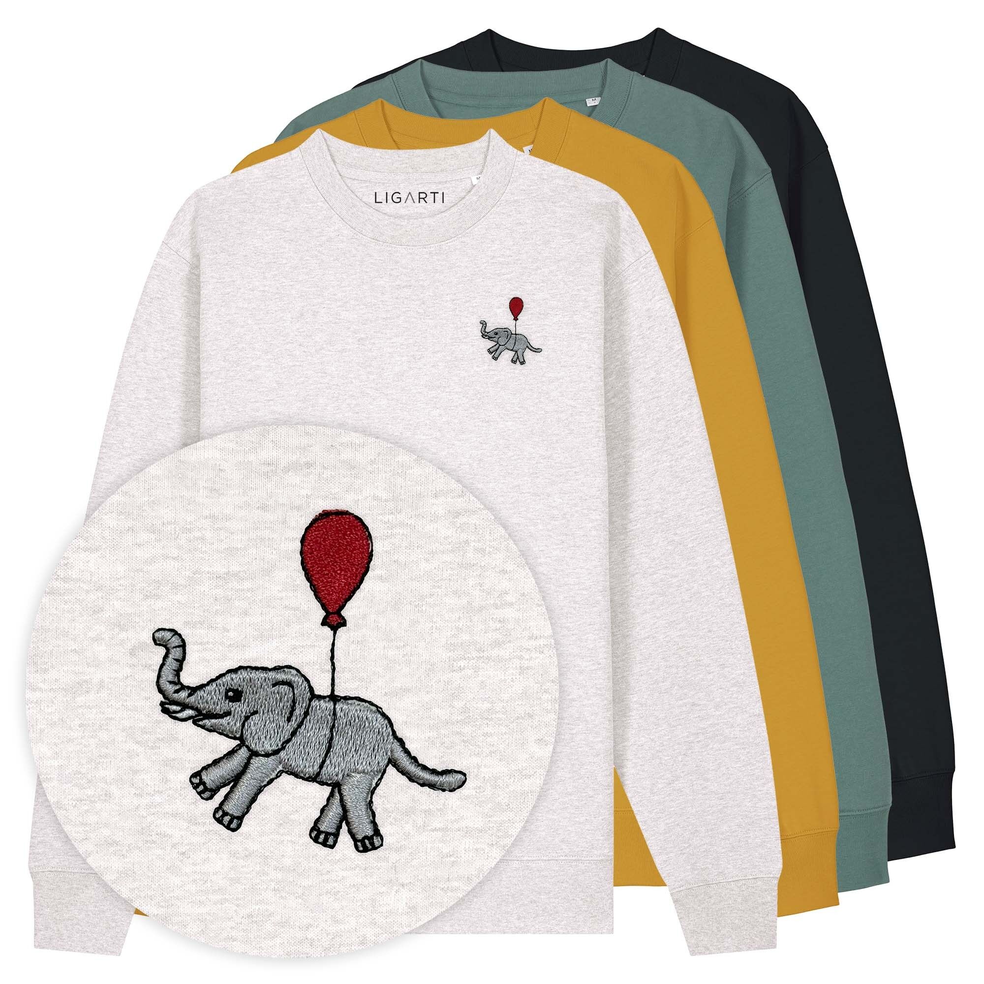Bestickter Pullover – Tuffi der Elefant