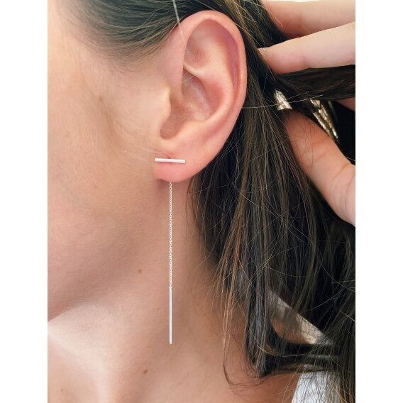 LIV silver chain earring