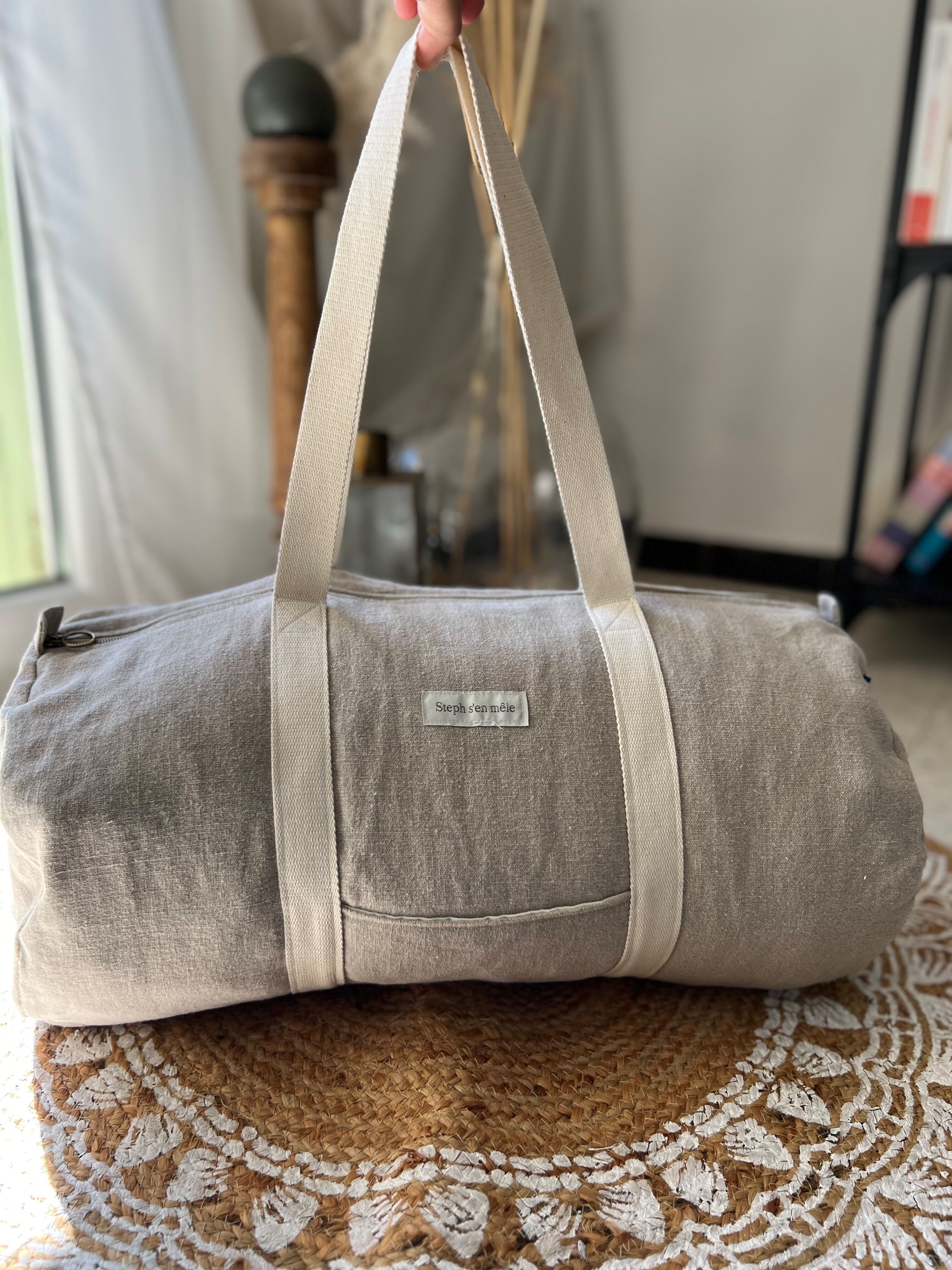 Borsone o borsa da viaggio in lino naturale