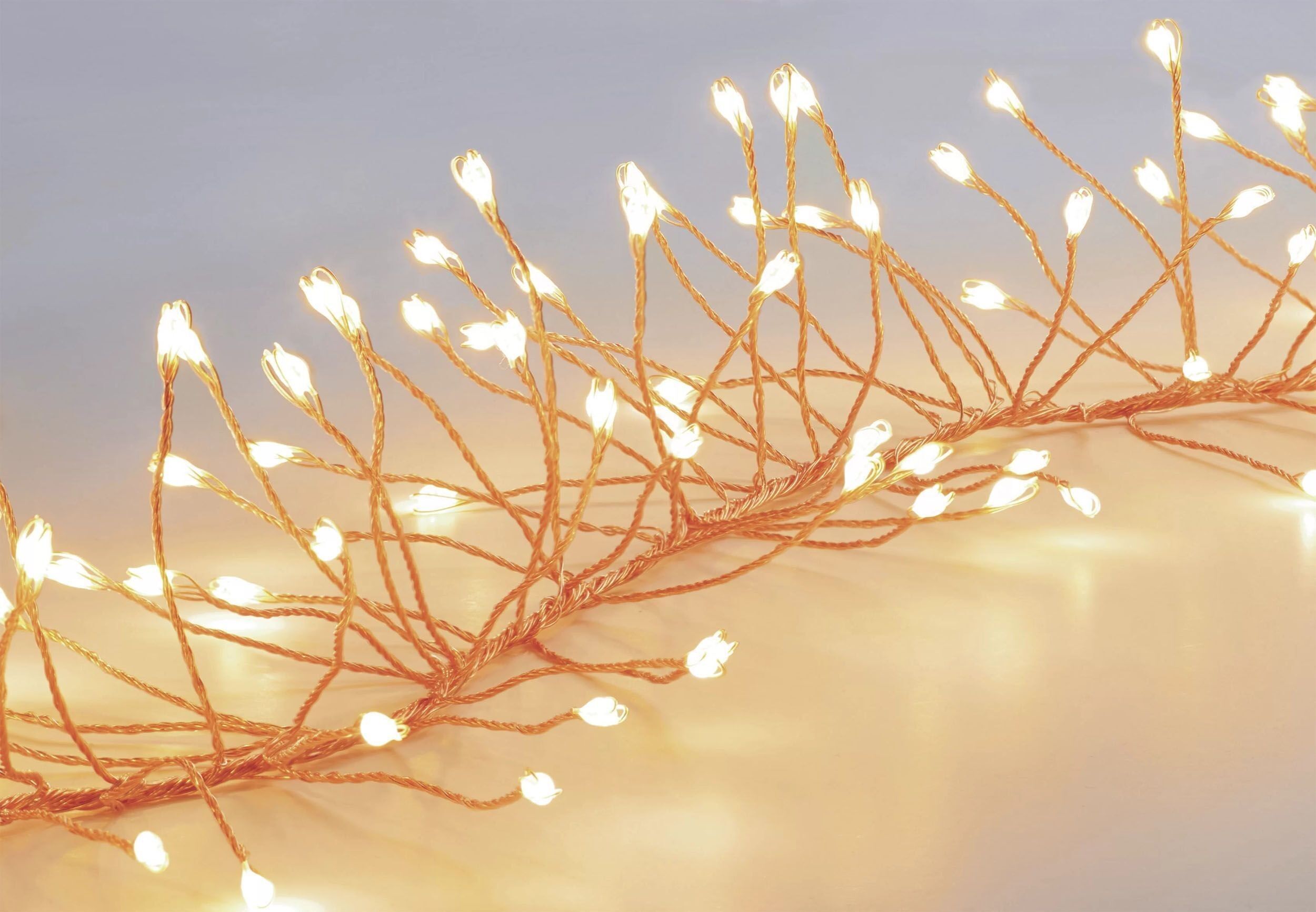 Christmas Fairy String Twinkle - 800 Warm White Door Garland Cluster Micro ultra bright LED Lights with  Copper pin wire String - indoor or outdoor use