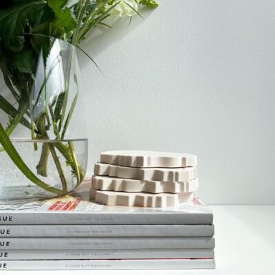 Concrete Coaster Set White