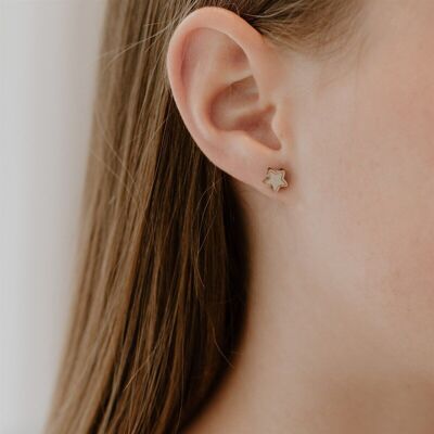 Boucles d'oreilles en bois - Etoiles