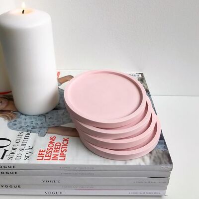 Pastel Pink Round Coaster Set Pastels