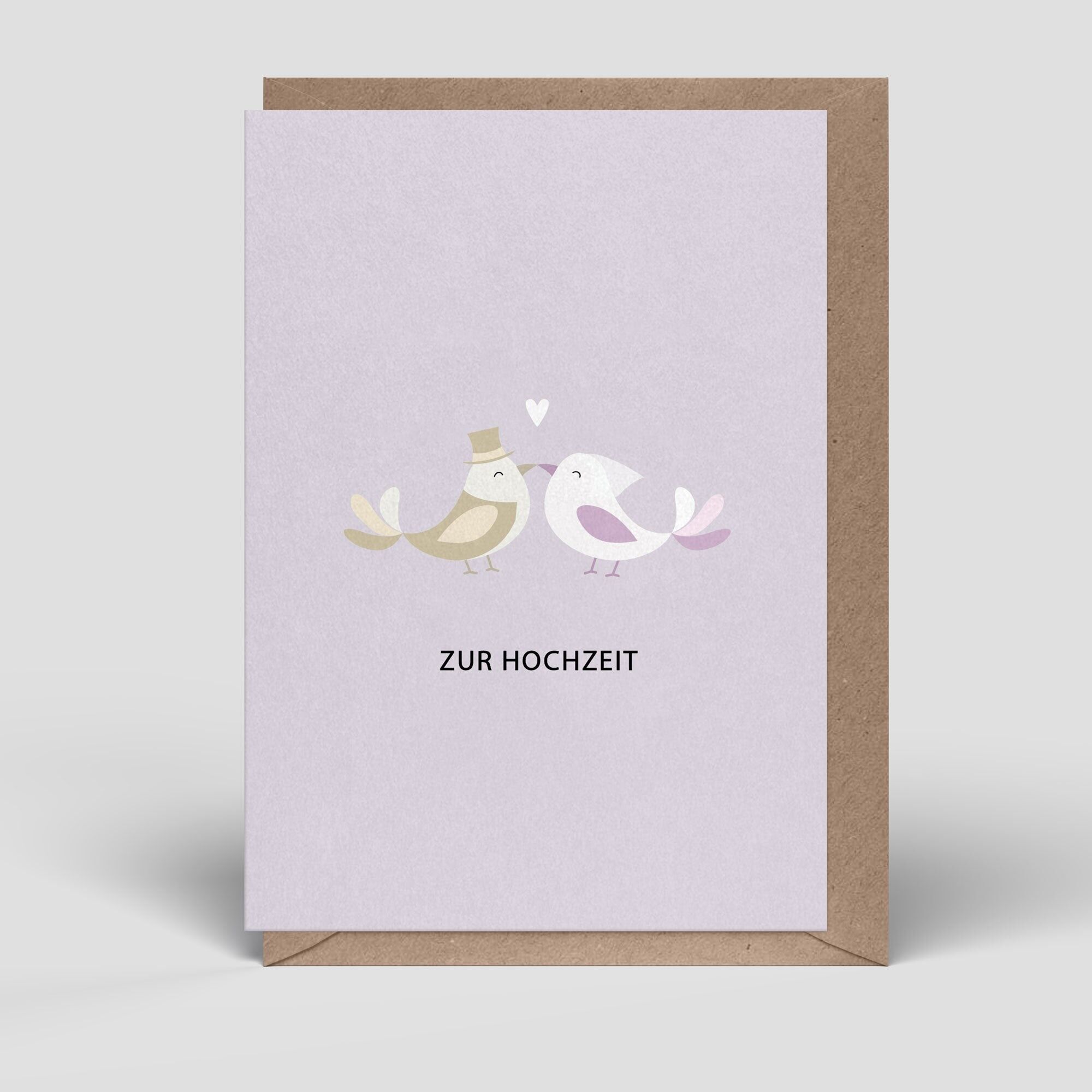 Biglietto pieghevole - biglietto di nozze - sposi uccelli - N. 259