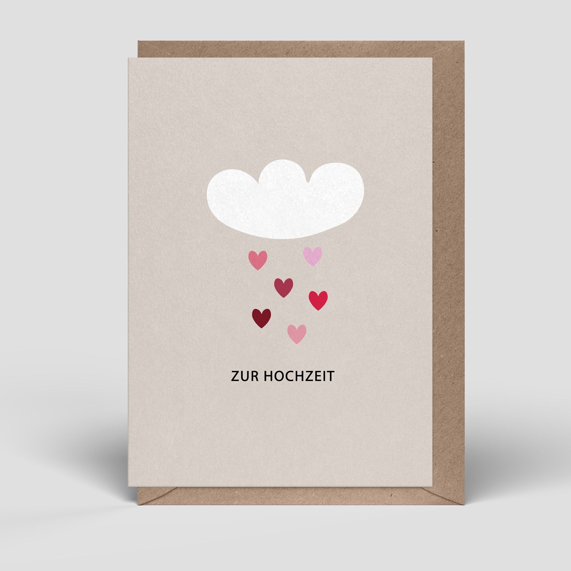 Folding card - Wedding card - Heart cloud - No.260
