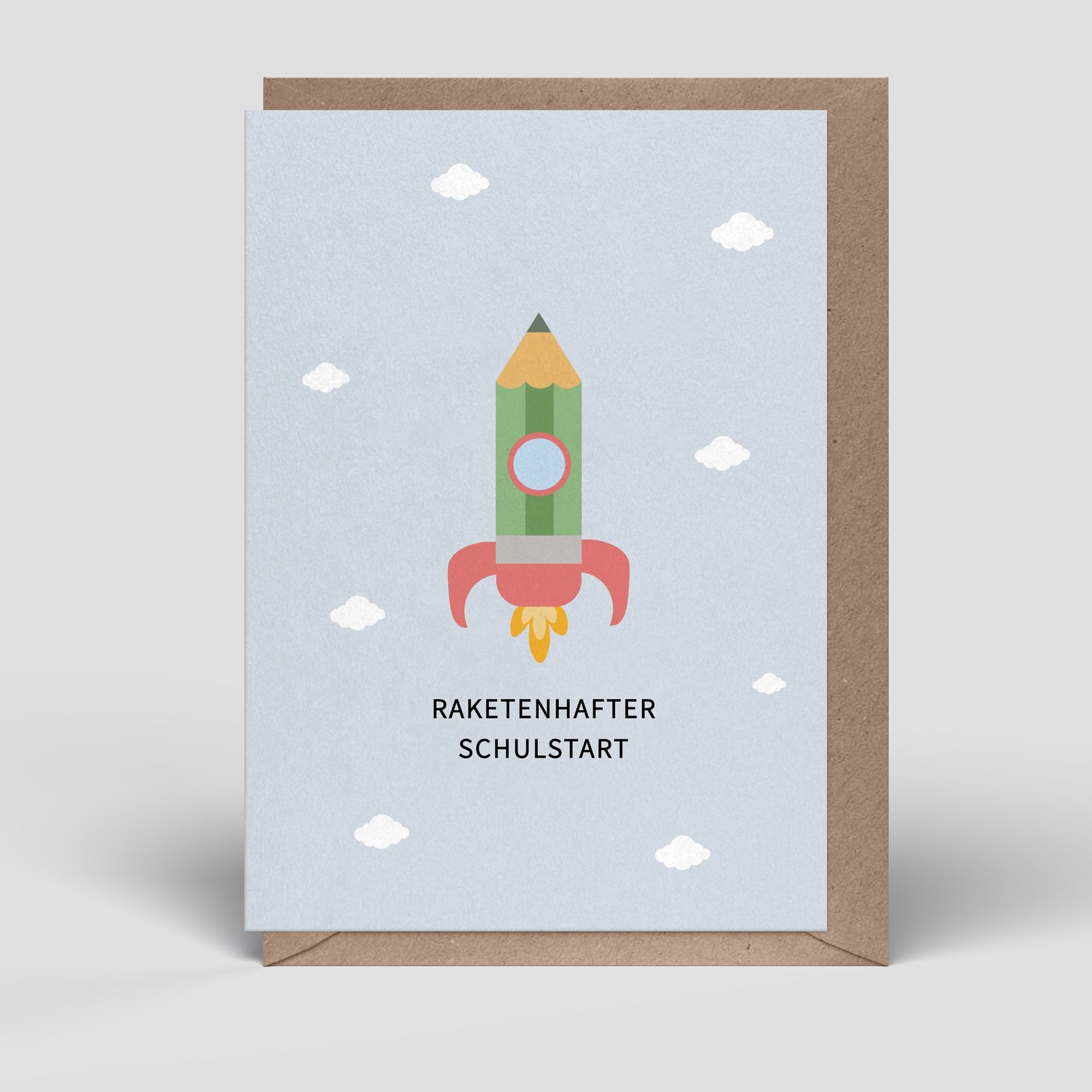 Folding card - school enrollment card - rocket - No.278