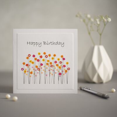 Field of Poppies Birthday Greetings Card