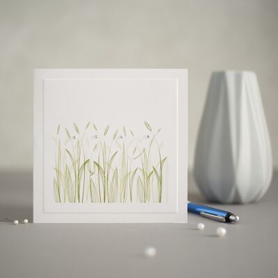Spring Fields Greeting Card - handfinished with crystals