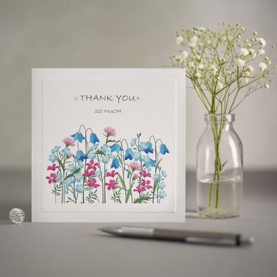 Spring Flowers Thank You Greetings Card