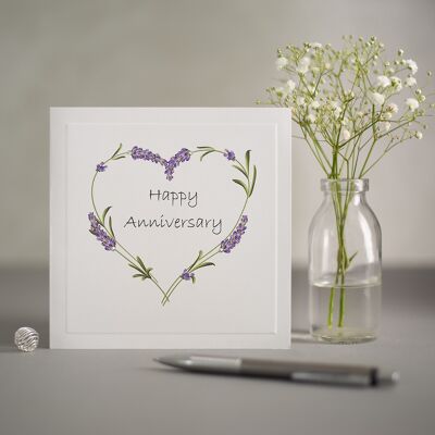 Purple Heart Wreath Anniversary Greetings Card