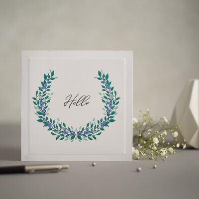 Blueberry Wreath Greetings Card