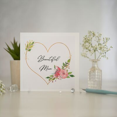 Heart Wreath 'Mum' Greetings Card