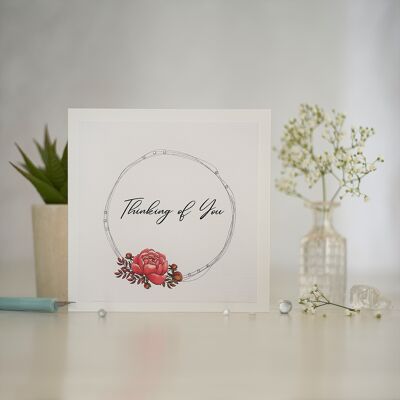 Pink Floral Sympathy Greetings  Card