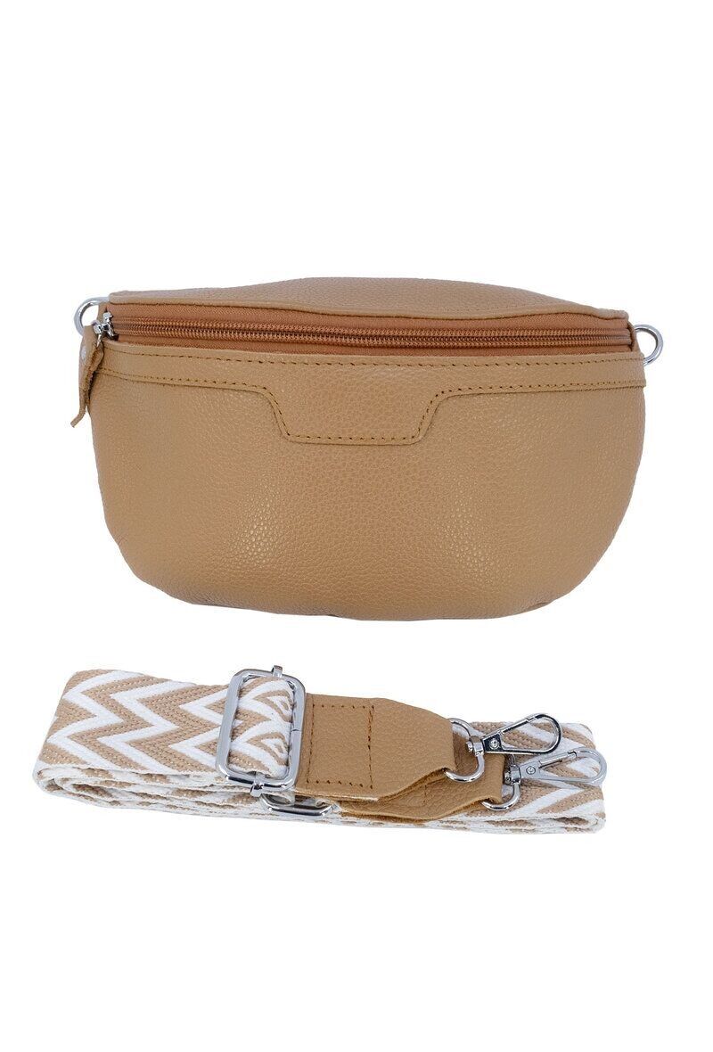 Sac banane en cuir avec bandoulière motif 6503