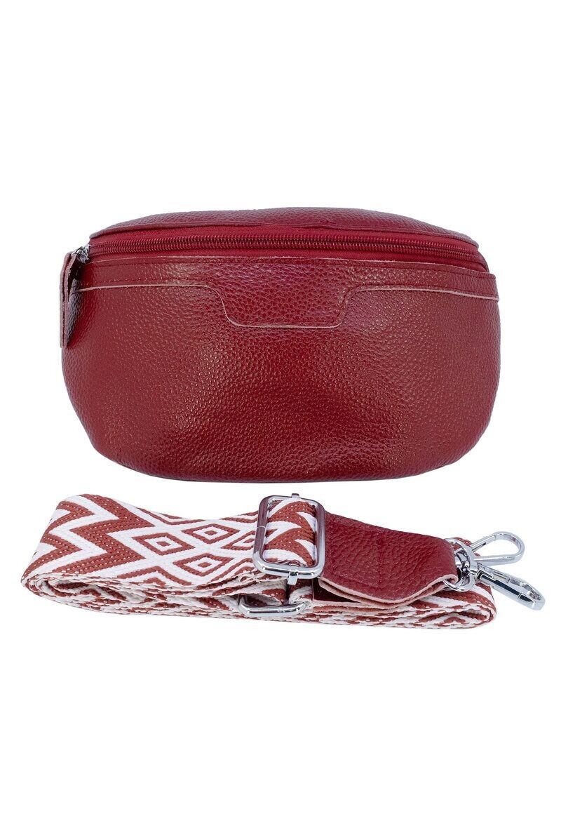Sac banane en cuir avec bandoulière motif 6503