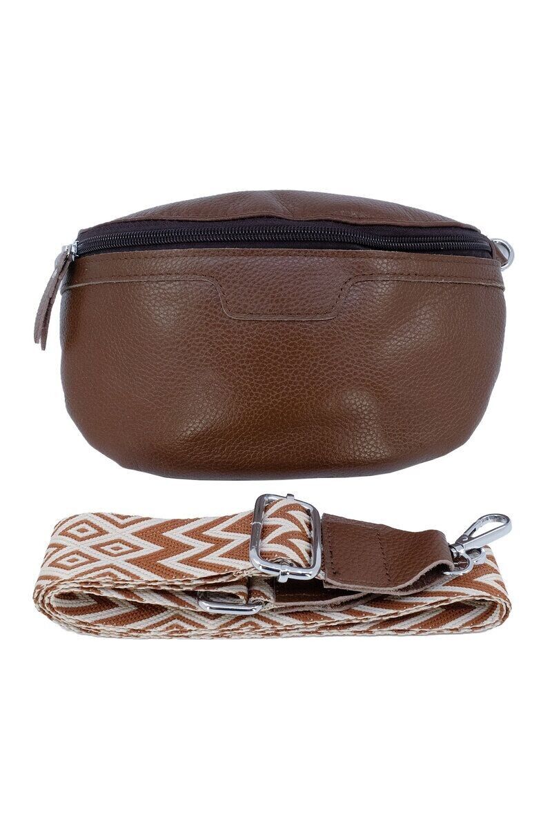 Sac banane en cuir avec bandoulière motif 6503