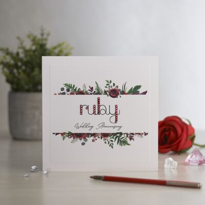Ruby Anniversary Greetings Card