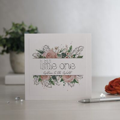 Pink Roses New Baby Greetings Card