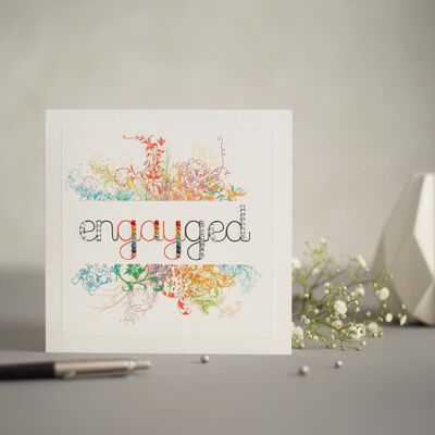 Rainbow LGBT Engagement Greetings Card