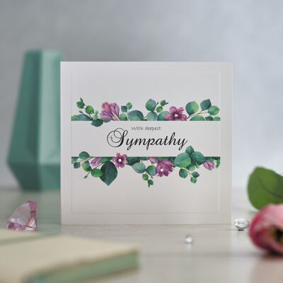 Purple Floral Sympathy Greetings Card